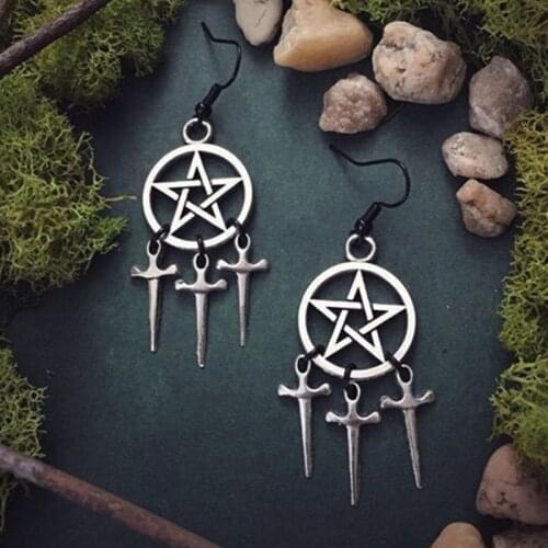 Witchs Sabbath Earrings Pentagram dagger jewelry Classical fashion Novelty charm beauty 2020 new women gift Gothic