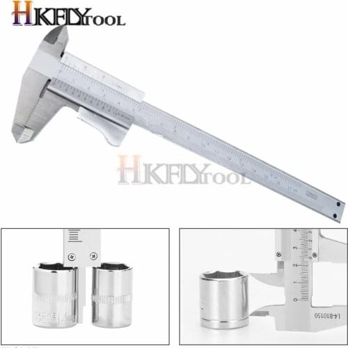 6" 0-150mm 4way measurement Vernier Caliper self lock Metal Caliper Gauge Micrometer Measuring Tools
