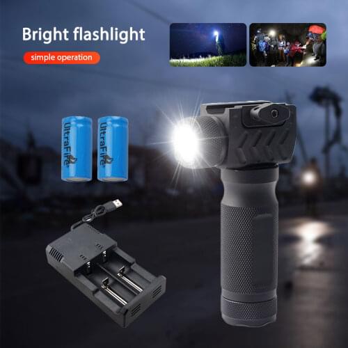 Tactical White Light Bright Flashlight Two-speed Portable LED Flashlight Lamp Aluminum Alloy CR123 Battery For Hiking, Caving