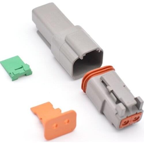 JRready 100 Sets Deutsch DT Connector 2 Pin Gray Waterproof Electrical Wire Connector DT04-2P DT06-2S W2P W2S