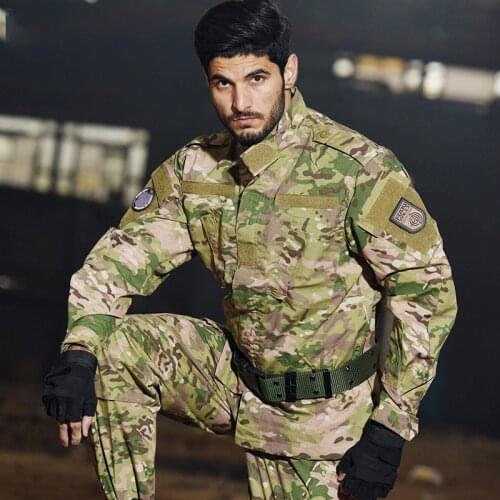 Military Uniform Camouflage Tactical Suit Men Army Special Forces Combat Shirt Coat Pant Set Camouflage Militar Soldier Clothes