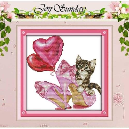 Cat and high heels counted Cross Stitch 11CT 14CT Cross Stitch Set Wholesale DIY animals Cross-stitch Kit Embroidery Needlework