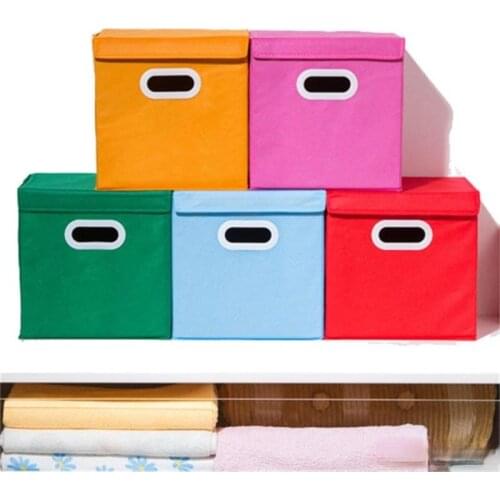 Nonwoven Fabric Storage Fold Finishing Box With Cover Sundries Baskets Placement Multi Function Five Colors 5 5ly C RVkk