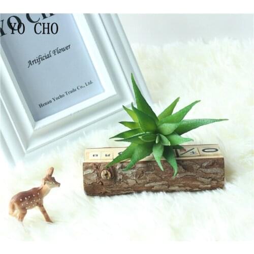 YO CHO 1PC Cheap Artificial Aloe Succulents Micro Landscape For Flower Wall Home Bar Decoration DIY Fake Grass Bonsai Plants