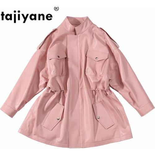 Spring 100% Autumn Real Leather Jacket Women Natural Sheep Leather Jackets Sheepskin Coat Korean Long Genuine Leather Coats PY15