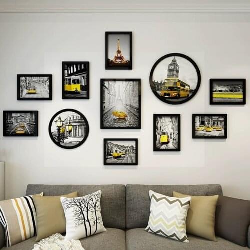 11pcs / set DIY Wall pendant wall picture frame home decoration Nordic bedroom wall decoration green plant wall decoration