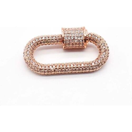 2pcs/lot Classic oval jewelry accessories, with CZ bracelet button screw buckle