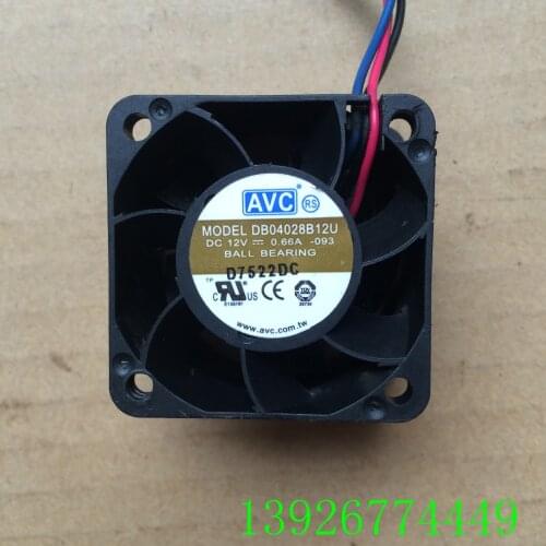 AVC DB04028B12U -093 DC 12V 0.66A 40x40x28mm 3-Wire Server Cooling Fan