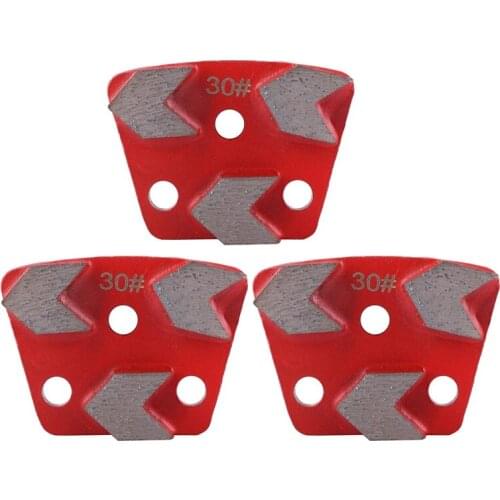 3Pcs Trapezoid Diamond Grinding Disc Pad 30 Grit Metal Bond Scraper for Grinder Floor Concrete