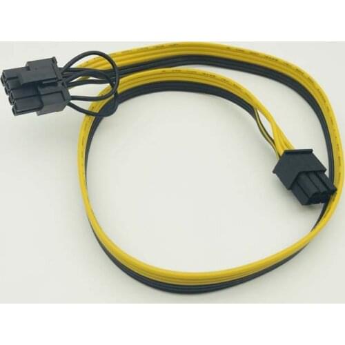 60CM PCI-E 6pin to PCI-E 8(2+6)pin 18AWG extention power cable