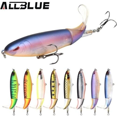 ALLBLUE 2018 NEW Whopper Plopper Fishing Lure 90MM 13g Topwater Hard Bait Flexible Soft Plastic Tail Fishing Bait Wobbler WP90