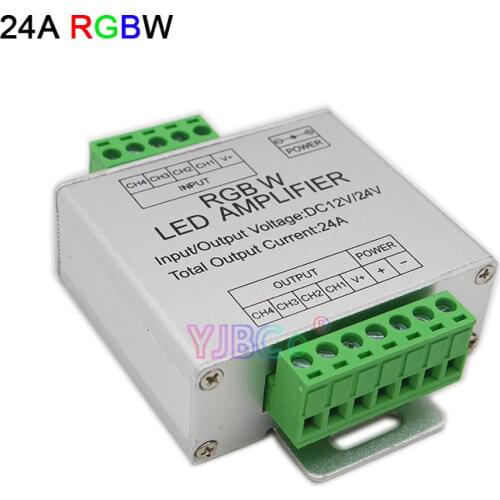 Aluminum 12A/24A/30A LED Amplifier DC5V 12V 24V RGB/RGBW Strip Light Controller SMD 5050 2835 Lamp Tape Power Repeater Console