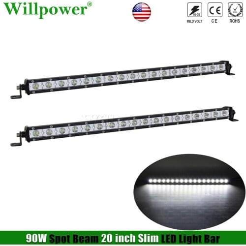 Car Light 20 inch Slim LED Light Bar Spotlight 4x4 Truck SUV Offroad Grille Driving Fog Lightbar ATV UTV LED Work Light Bar