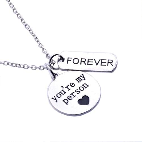 Bespmosp Greys Anatomy You Are My Person Forever Pendant Necklace Charms Gifts For Lovers Couples Best Friends Jewelry BFF Women