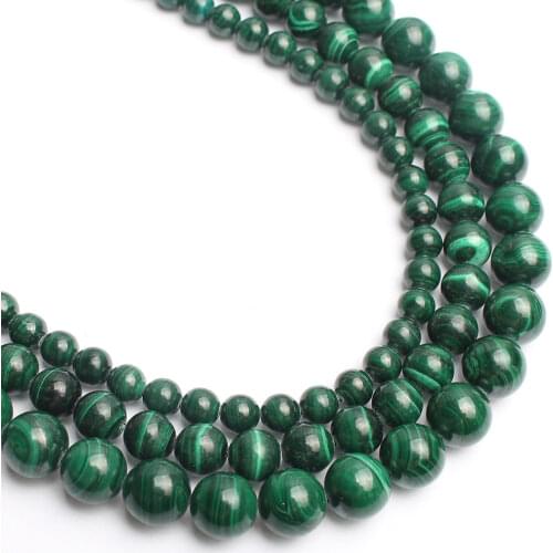 Natural AA+ Green Malachite Stone Beads For Jewelry Making Natural Stone Beads Diy Bracelet Necklace Jewellery 6/8/10mm 15
