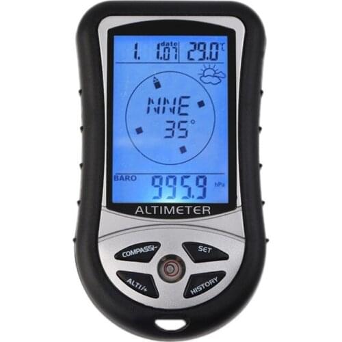 8 In 1 Digital LCD Compass Altimeter Barometer Thermo Temperature Clock Calendar for outdoor hiking fishing