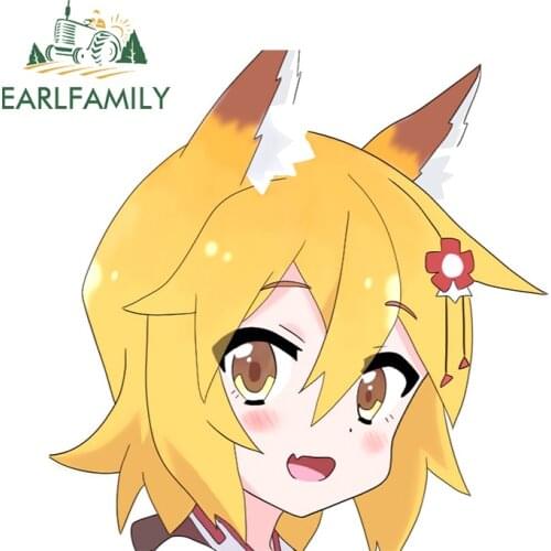 EARLFAMILY 13cm x 13cm for Senko San Car Stickers Waterproof Personality Decals Simple Creative Refrigerator Helmet Decor