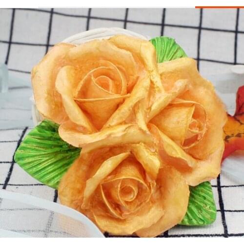 P1050 3 rose outlet mold aroma car perfume DIY manual silicone mold cake decoration mould kitchen tools