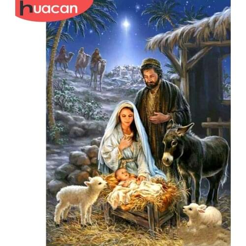 HUACAN Diamond Painting 5D Religion Icon Of Leader Diamond Embroidery Cross Stitch Round Diamond Needlework Crafts