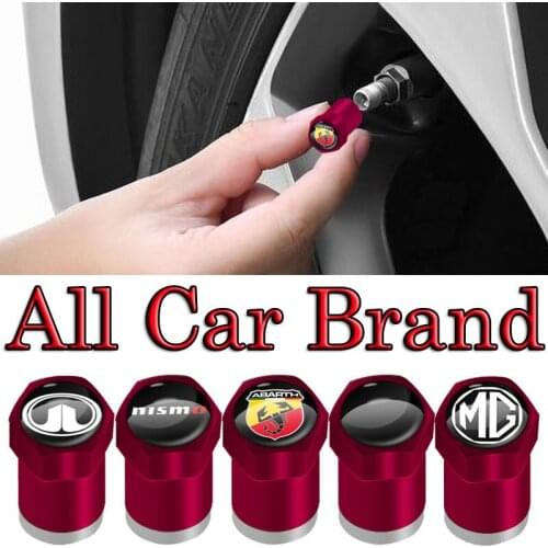 4pcs Red Car Tire Valve Cover Caps Auto Emblem Goods Accessories for FIATs 500 Ducato Punto Tipo Grande Panda Bravo Croma 595