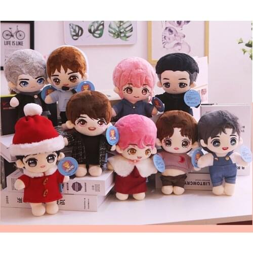 Kpop plush toys XIUMIN SUHO LAY Chen Kris D.O Oh SeHun KAI Luhan stuffed doll lovely dog animal doll Birthday girlfirend Gift