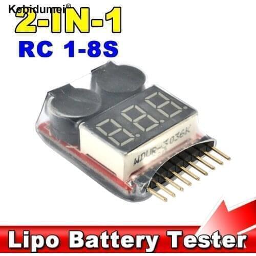 RC 1 to 8S Lipo Li-ion for Battery Tester lithium Battery LED Indicator Low Voltage Measure Meter Alarm Buzzer