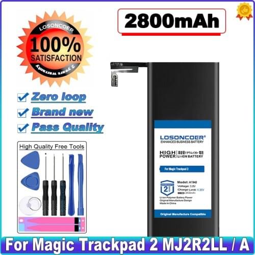 LOSONCOER High Capacity Battery 2800mAh A1542 Wireless Trackpad Battery for Apple Magic Trackpad 2 Touchpad MJ2R2LL / A in stock
