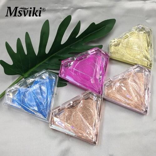New False Eyelash Packaging Box Diamond 3D Mink Lashes Cases Vendor Cruelty Free Fluffy Natural Mink Eyelashes Boxes Empty Bulk