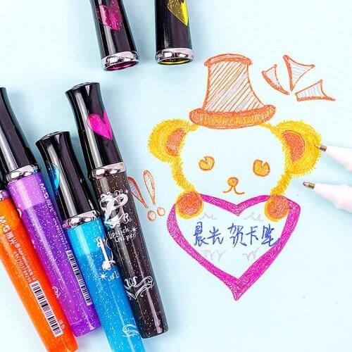 M&G 1.0mm shiny greeting card pen 6 color pens Holiday card painting design Student and child gift
