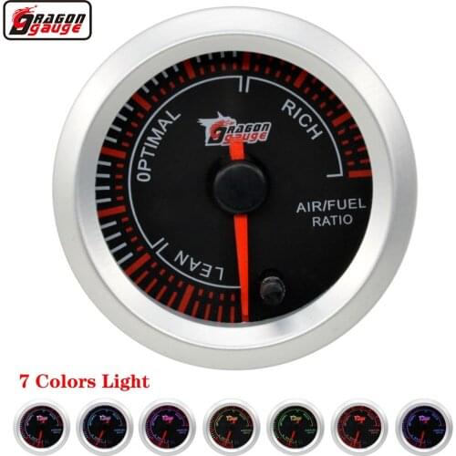Dragon 52mm Stepper Motor 7 Colorful Backlights Auto Car Air Fuel Ratio Gauge Narrow Band Oxygen Sensor Meter Free Shipping
