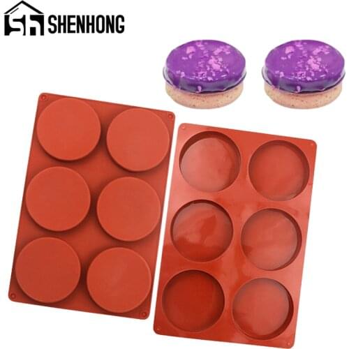 SHENHONG Mousse Pastry Decorating Tools Muffin Pan 10 Types Cylinder-Shaped Silicone Cake Mold Dessert Kitchen Baking Tray