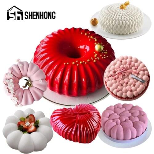 SHENHONG Food Grade Silicone Cake Molds 29 Kinds of French Mousse Moulds Kitchen Bakeware Pastry Baking Tools Party Dessert Pan