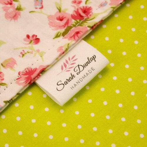Sewing Labels, Personalized Brand, Custom Logo, Cotton Tags, Business Name, Printing, White Fabric, 30mm x 60mm (MD5164)