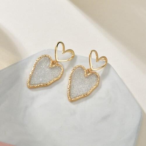 UAM Teenage Heart Drop Earrings Simple Hollow Earring Double Heart Alloy Stylish Earring And Simple Commuter Earring Jewely