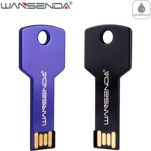 WANSENDA Key Shape USB Flash Drive 32GB Pen Drive 4GB 8GB 16GB 64GB Pendrive 128GB Waterproof USB Memory Stick Flash Drive
