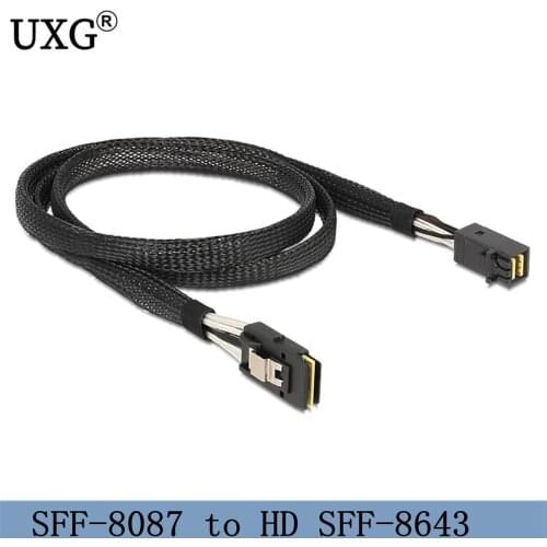 Internal Mini SAS SFF-8087 to mini sas High Density HD SFF-8643 data Server hard disk raid Cable 50cm