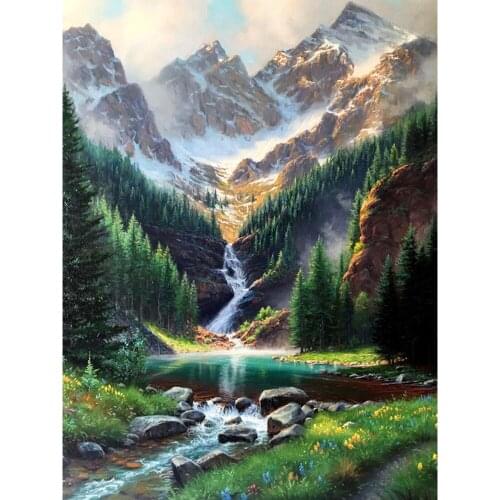 XUEQIXIAOZU Diamond Painting Waterfall Landscape 5d diy Handicraft Full Square Diamond Embroidery Cross Stitch Mountain Wall Art