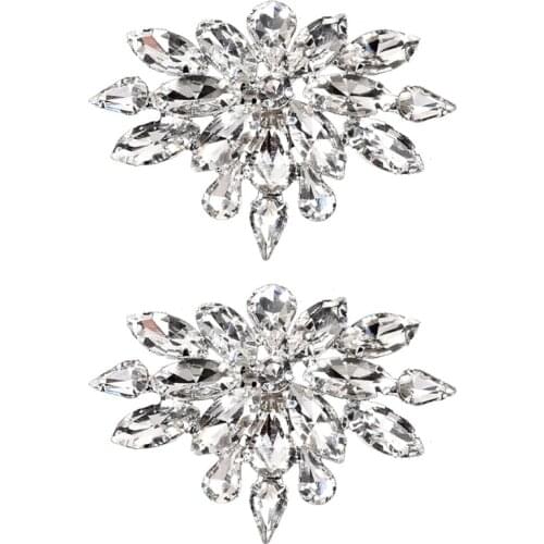 2Pcs Shoe Clips Wedding Bridal Shoe Buckles Rhinestone Shoe Flowers for Party Decoration Wedding DIY Craft Accessories