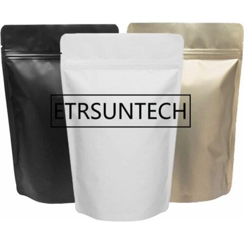 1000pcs/lot 3 Colors Matt Stand up Aluminum Foil Self seal Bag Snack Cookie Tea Coffee Packaging Bag Doypack Foil Zipper Pouches