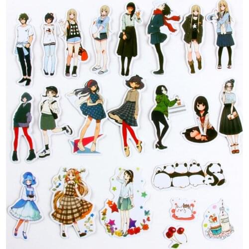 5packs/lot kawaii sticker beauty girls Stickers for Luggage Skateboard Laptop PVC Scrapbook diary book waterproof pegatinas toys