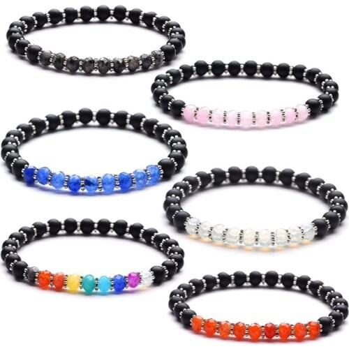 6mm Colorful Pink Opal Red Stone Healing Balance Beads Reiki Buddha Prayer Natural Stone Yoga Bracelet Jewelry