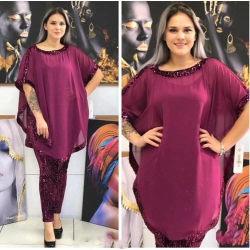 African Dresses for Women 3 Piece Set Dashiki Sequined Top Pants African Clothes Bazin Broder Riche Fashion Robe Africaine Femme