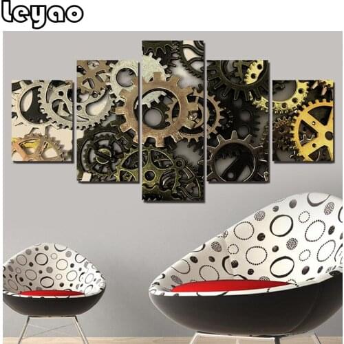 DIY Diamond Embroidery Abstract Gear Part Pictures Diamond Painting Rhinestones full round Square drill Cross Stitch home decor