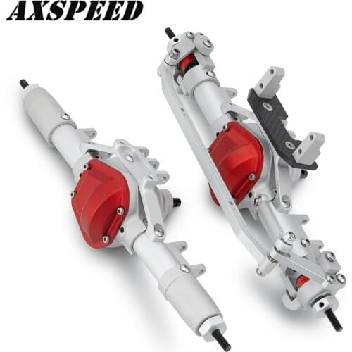 AXSPEED RC Car Front Rear Straight Complete Axle Aluminum Alloy Axle Steel Axle Gear for 1/10 Axial SCX10 TFL RC Crawler Parts