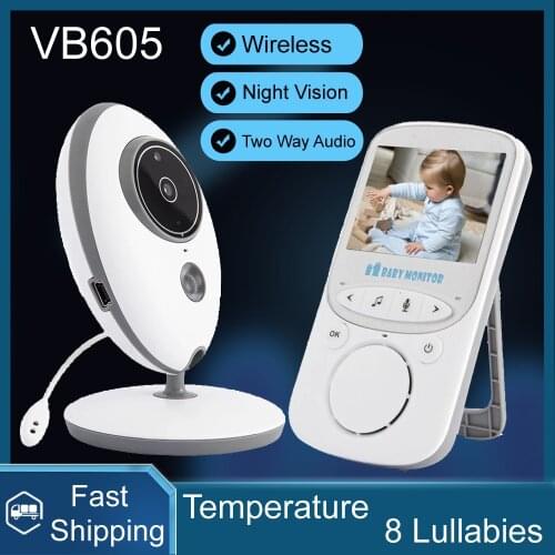 Ship From Europe Wireless LCD Audio Video Baby Monitor VB605 Radio Nanny Music Intercom IR Portable Baby Camera Baby Babysitter
