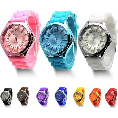 Casual Silicone Wrist Watch Jelly Band Flower Dial Sports Style Watch Unisex Quartz Clock Ladies Dress reloj mujer часы женские