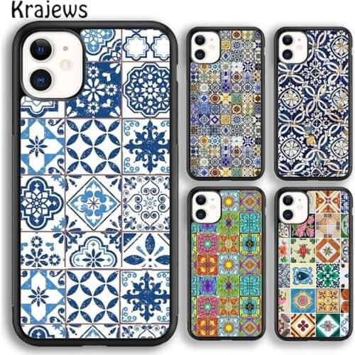 Krajews art Decorative Moroccan Tile soft Phone Case Cover For iPhone 5s SE 2020 6s 7 8 plus X XS XR 11 12 mini pro max Shell
