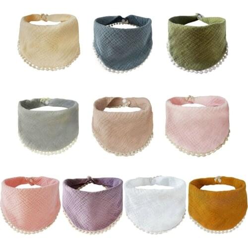 Baby Infants Feeding Bibs Soft Pure Cotton Bandana Saliva Towel Toddler Triangle Drool Scarf Newborn Burp Cloth Shower Gifts