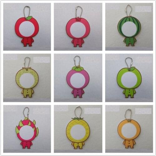 Fruits blank key ring for customization fashion Fruits cloth keychains DIY heat transfer printing new 11 style