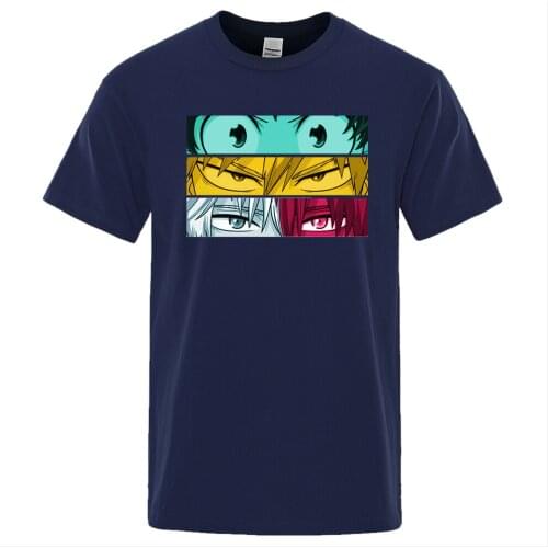 Japan Anime My Hero Academia Printed T-Shirt Men Vintage Tee Clothes Soft Summer Crewneck Tops Harajuku Oversized Mens T-Shirts